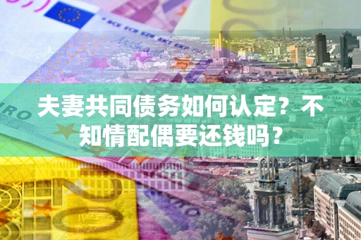 北京夫妻共同债务如何认定？不知情配偶要还钱吗？